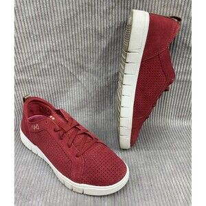 Ryka Haiku Sneaker Shoes Women's Size 7 M Red Perforated Leather Surround Fit